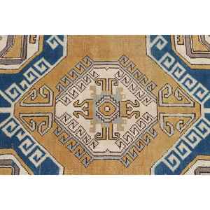 Grand tapis turc vintage 5,3x9,1 pieds, tapis en laine bleue - Product Image 5