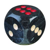 Dés en onyx vert foncé translucide, robustes, points rouges, polis à la main, pierre naturelle, personnalisables pour tirages au sort et jeux de casino