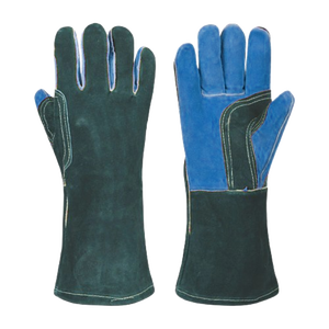 Vente en gros bon marché Gants de soudage en cuir de vachette fendu Gants de sécurité industrielle renforcés Abrasion résistante aux flammes - Product Image 2