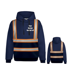 Reflective Safety Hoodie Winter Construction Workwear Warm Fleece Lined Hi Vis Protective <b>Clothing</b> - Product Image 6