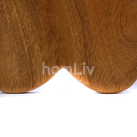 Jarrón Decorativo de Madera de Caoba Natural Hecho a Mano, en Forma de Corazón, Centro de Mesa de Madera Sólida Sostenible