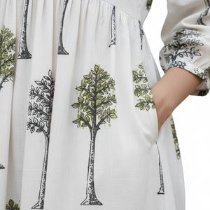 ชุดเดรสผ้าฝ้ายพิมพ์ลายเอวสูงระดับกลางสำหรับผู้หญิง ยูนิตี้ ลักซ์ชัวร์ พรีเมียม ซอฟท์ - Product Image 4