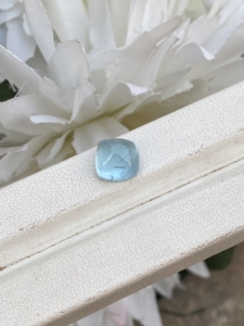 Piedra de cabujones con forma de Pan de Azúcar cuadrado de Aguamarina Natural de 9 MM con buen brillo, piedras preciosas sueltas para hacer joyas de 3,67 quilates - Product Image 2