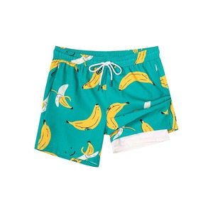 Nouveaux shorts de bain personnalisés pour hommes, effet délavé, 100 % polyester, logo vieilli, style sportif, fermeture à cordon, séchage rapide - Product Image 2