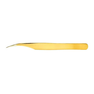 Pince à cils en acier inoxydable avec logo personnalisé en or Pince à épiler à pointe en fibre de volume à prise en diamant à vendre - Product Image 2