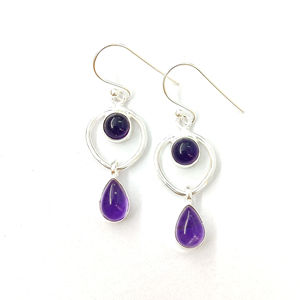 Boucles d'oreilles pendantes tendance - Améthyste (4,7 grammes) - Product Image 1