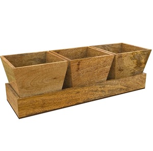 Jardineras de madera de diseño simple para exteriores e interiores, uso para la decoración del hogar y del hotel con soporte de madera - Product Image 1