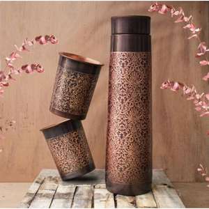 Leak-proof Pure Copper Water <b>Bottles</b> With Easy-grip Design & Perfect for Yoga Enthusiasts and Eco-conscious Users - Product Image 3