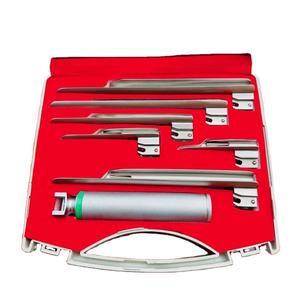 Ensemble de laryngoscope Miller en acier inoxydable durable de haute qualité Endochoice Medical Laryngoscope à fibre optique à six lames - Product Image 1