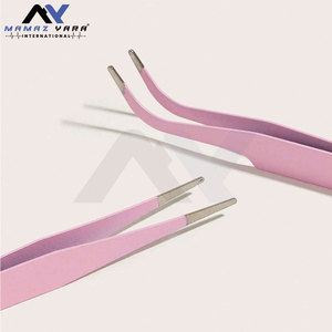 Pince à épiler professionnelle à pointe fine et pointue pour extension de cils, rose, 2 pièces - Product Image 3