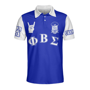 Phi เสื้อโปโล1914รุ่นเบต้า Sigma, ผ้าฝ้าย220งอนชุดคอลโลคอตตอนสไตล์กรีกปักลาย - Product Image 2