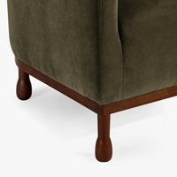 Fauteuil d'appoint moderne rembourré, dossier rond, fauteuil de détente, pieds en bois massif pour salon, salle à manger, hôtel