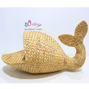 Vente en gros de nouveaux articles de panier de rangement écologique en forme d'animal en jacinthe d'eau tissée à la main à usage domestique pour le salon - Product Image 3