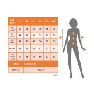 เสื้อวาฟเฟิลแขนยาวคอกลมติดกระดุมด้านหลัง รุ่น 29598 - สีเบจ - Product Image 6