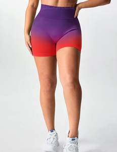 Short de yoga sans couture taille haute pour femme Leggings d'entraînement Gym Fitness vêtements de sport vêtements de sport recyclés en élasthanne/nylon - Product Image 1