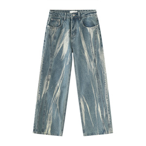 กางเกงยีนส์ทรงหลวมสำหรับผู้ชายกางเกงยีนส์สไตล์เกาหลีใหม่กางเกงยีนส์สีน้ำเงินออกแบบได้เอง - Product Image 1
