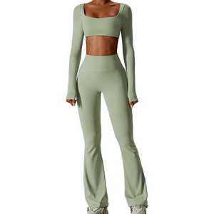 Nuevo Conjunto Deportivo de Yoga Personalizado de 3 Piezas al Por Mayor 2024 Ropa de Gimnasio para Mujer Ropa de Entrenamiento y Fitness - Product Image 5