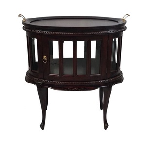 Antique Mahogany Wood Coffee Table Furniture with Wooden Tray Top an Elegant Touch Center Table for Classic Style Living Room - Product Image 1