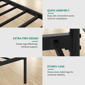 Modern Adjustable Metal Canopy <b>Bed</b> <b>Frame</b> <b>Queen</b>/King <b>Size</b> Industrial Design with Storage Bedroom Furniture - Product Image 5