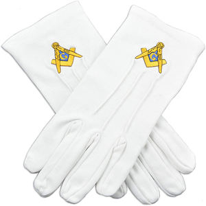 Gants de cérémonie maçonniques en pur coton de haute qualité en gros - Couleurs et logo personnalisables, utilisation sportive, séchage rapide et durables - Product Image 5