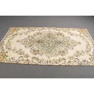 4.2x7.8 ft Vintage Rug, Turkish Area Rug, Green <b>Brown</b> Camouflage Rug - Product Image 2