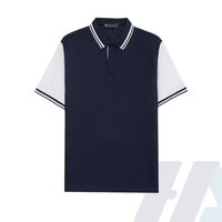 Chemises polo pour hommes, design bicolore, séchage rapide, manches courtes, 95% coton, 5% élasthanne, t-shirts pour hommes, logo personnalisé, respirant