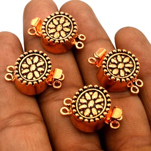 Fermoir à boîte multi-brins 23X17X7MM 2 brins cuivre oxydé et plaqué argent or 18 carats fermoir à bijoux plaqué or 18 carats B216 - Product Image 2