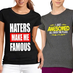 Camiseta cómoda promocional de buena calidad para mujer joven, camiseta de manga corta con estampado personalizado - Product Image 3