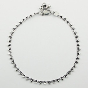 Cadena de tobillera elegante con esferas muy pulidas de plata esterlina - Product Image 1