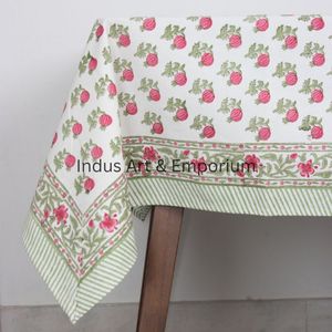 Nappe de table imprimée en toile de coton indien petite grenade 4 places, 6 places et 8 places - Product Image 6