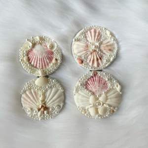 Vintage Style 100% Natural Seashell <b>Mirror</b> <b>Compact</b> Handcrafted Hand <b>Mirror</b> DIY Many customize designs From Blue Lotus - Product Image 2