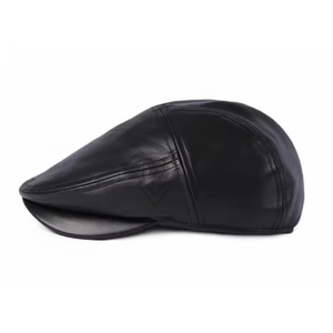 หมวกหนังทรงแบนสไตล์เบเร่ต์ปรับขนาดได้หมวกหนังโลโก้ตามสั่ง - Product Image 6