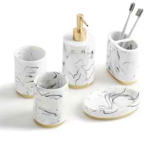 Élégant ensemble de salle de bain en résine écologique motif ange étanche - Product Image 1