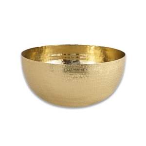 Exquisite gold polish brass serving bowl with floral carving ideal for luxury <b>buffet</b> setups or traditional dining <b>tables</b> - Product Image 6