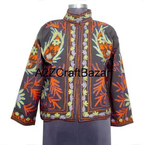 Chaqueta Bomber de Invierno para Mujer, Bordado Indio Suzani, Estampado Floral, 100% Algodón, Secado Rápido, Transpirable, Ecológica, Regalo - Product Image 1