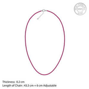 Collar con cuentas de moda de tenis de susurro Rosa plateado - Product Image 5