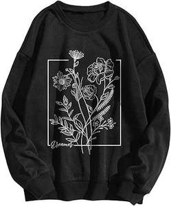Women's <b>Stand</b> Collar Sweatshirt Oversized Printed Hoodie Breathable Fabric Front Logo Winter Spring Casual Wear - Product Image 1