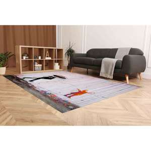 Tapis imprimé Banksy Umbrella : Luxe, abstrait, facile à nettoyer, tapis fin non tissé - Product Image 4