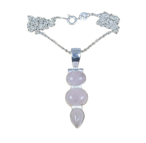 Boho Style cadeau pour l'amour femmes mode pendentif Rose Quartz pierre précieuse 925 pendentif en argent Sterling avec 925 bijoux estampillés - Product Image 1