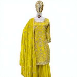 Styles de salwar élégants pour les occasions de mariage, magnifiques ensembles de salwar longs pour mariage, dupattas en soie longs pour mariage - Product Image 1