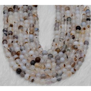 Perles d'onyx blanc de bonne qualité, brins de perles de pierres précieuses disponibles en taille personnalisée 4mm 8mm 6mm 10mm 12mm 14mm - Product Image 1