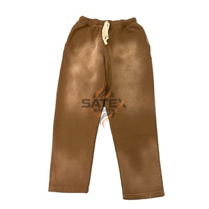 Joggers décontractés légers pour hommes, personnalisés, effet délavé, brodés, doublure polaire, fermeture à cordon, haute qualité, marque privée - Product Image 1