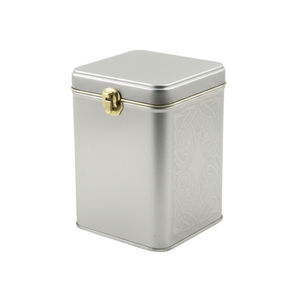Decorative Small Rectangle Tinplate Glossy/Matte Surface Coffee & <b>Tea</b> <b>Bag</b> Storage Box Food Grade Lock Lid - Product Image 3