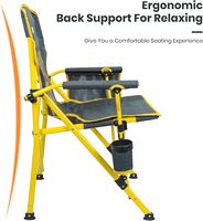Chaise de camping moderne pour adultes, supportant jusqu'à 350 lb, dossier en maille respirante, accoudoirs en acier inoxydable, porte-gobelet, sac de transport portable