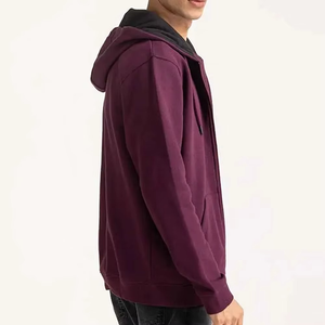 Elegante Zipp Up de gran tamaño Premium Unisex Essential Hoodie 100% algodón logotipo personalizado bordado de alta calidad con capucha para hombres y mujeres - Product Image 5