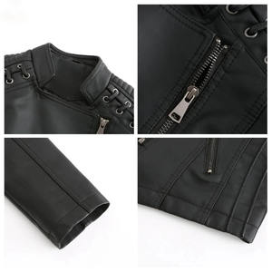 Nouvelle veste en cuir pour femmes, style moto, hiver, respirante, anti-rides, imperméable, écologique, qualité supérieure, légère - Product Image 4