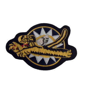 Premium Custom Hand Embroidered Bullion Wire Badges & Fabric Badge <b>Holder</b>-Eco-Friendly Nickel-Free Luxury Badges Manufacturer - Product Image 5