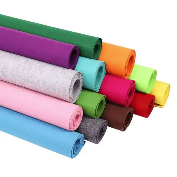 Polyester needle punch felt fabric with roll packing 0.4mm - 20mm for choice