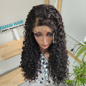 Perruque sans colle de luxe vietnamienne naturelle de 26 pouces, avec dentelle HD 5x5, cheveux humains vierges bouclés birmans couleur naturelle, pour femmes noires - Product Image 3