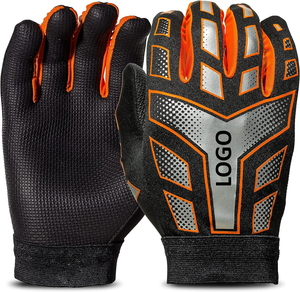 Gants de sport confortables de haute qualité, fournis directement par l'usine, pour la protection des mains des receveurs de football américain, avec poignées en polyester. - Product Image 1